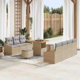 Cumpara ieftin Set de canapele pentru grădină cu pernă 10 pcs Bej Rattan poli