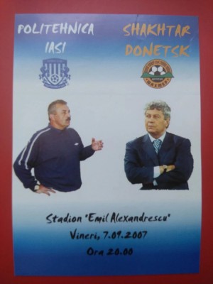 Politehnica Iași, antrenor Ionuț Popa -Shaktar Donetsk, antrenor Mircea Lucescu foto