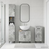 Cumpara ieftin Set de cabinet pentru baie cu 3 piese HAARLEM Gri Beton