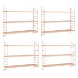 Set 4 buc raft perete Str&auml;ngn&auml;s 50x60x15cm otel culoarea somonului [en.casa] HausGarden Leisure