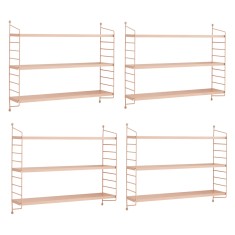 Set 4 buc raft perete Str&auml;ngn&auml;s 50x60x15cm otel culoarea somonului [en.casa] HausGarden Leisure