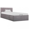 Gossi cadru pat hidraulic cu depozitare, gri taupe, 90x200 cm, textil