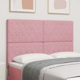 Tăblie LED roz 72 cm din catifea