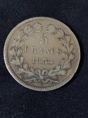 Franța 1834 D - 5 Franci - Monedă de argint foto