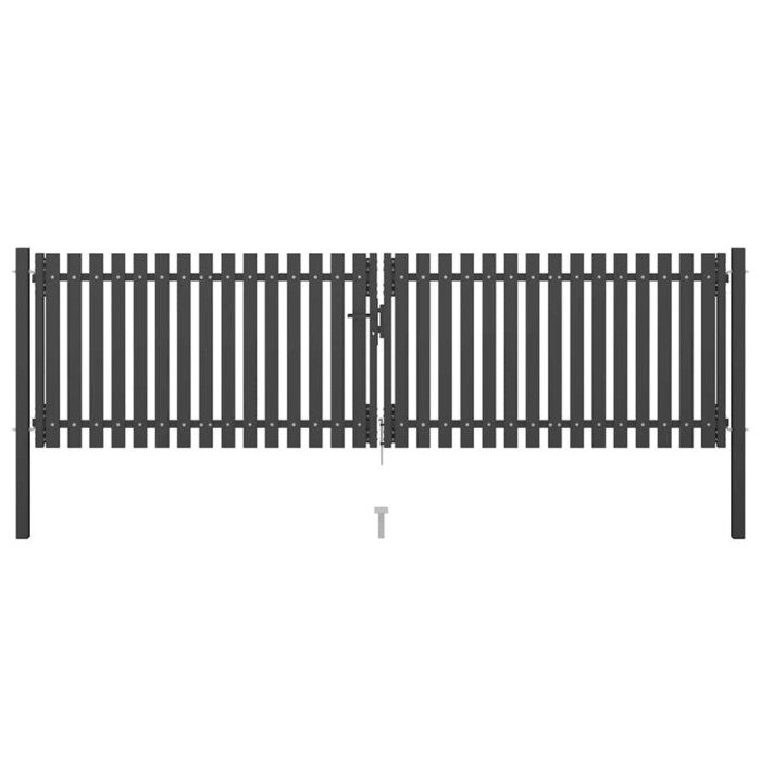 vidaXL Poartă de gard grădină, antracit, 4 x 1,25 m, oțel