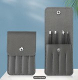 Cumpara ieftin Set 4 pensete profesionale din otel inoxidabil - etui gri