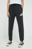 Cumpara ieftin Adidas pantaloni de trening femei, culoarea negru, cu imprimeu