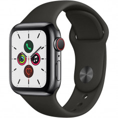 Smartwatch Apple Watch Series 5 GPS Cellular 40mm Space Black Stainless Steel Case Black Sport Band S/M &amp;amp; M/L foto