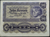 Cumpara ieftin Bancnota istorica 10 COROANE / KRONEN- AUSTRIA, anul 1922 * cod 333