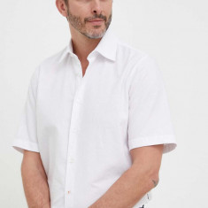 BOSS cămașă din bumbac ORANGE bărbați, culoarea alb, cu guler clasic, regular 50489351