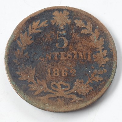 Italia 5 centesimi 1862 foto