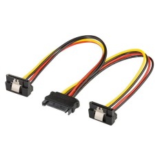 Cablu alimentare s-ata - 2 x SATA 90 grade, 15cm, multiplicator s-ata