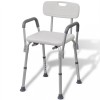Scaun Dus Gossi Alb, Aluminiu, Reglabil, 100kg, Antialunecare, Inaltime Ajustabila 41-53.5cm
