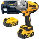 Dewalt DCF900P2T - Masina de insurubat cu impact cu 2 acumulatori Li-Ion 18 V 5 Ah patrat 1/2 inch 1396 Nm - valiza speciala