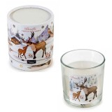 Lumanare Craciun in cutie cadou aroma Vanilie &Oslash; 8 cm x 9 H