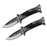 Cumpara ieftin Set de 2 cutite pliabil de vanatoare, DEPOX&reg;, 23 cm, negru