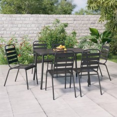 Gossi set de masa pentru gradina, 7 piese, antracit, otel