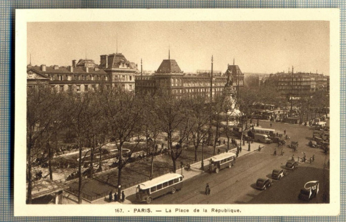 AD 504 C. P. VECHE -PARIS -LA PLACE DE LA REPUBLIQUE -FRANTA -MASINI DE EPOCA