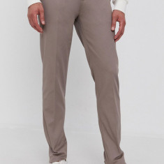 Emporio Armani pantaloni barbati, culoarea gri, mulata