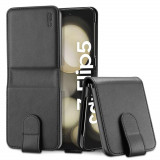 Husa Tech-Protect Wallet Wallet pentru Samsung Galaxy Z Flip 5 Negru, Silicon