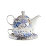 Ceainic din ceramica cu flori albastre 400 ml