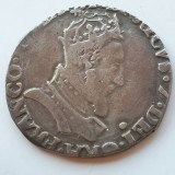 Teston Argint Franța 1552 Lyon, Henric al II-lea, Rară R1