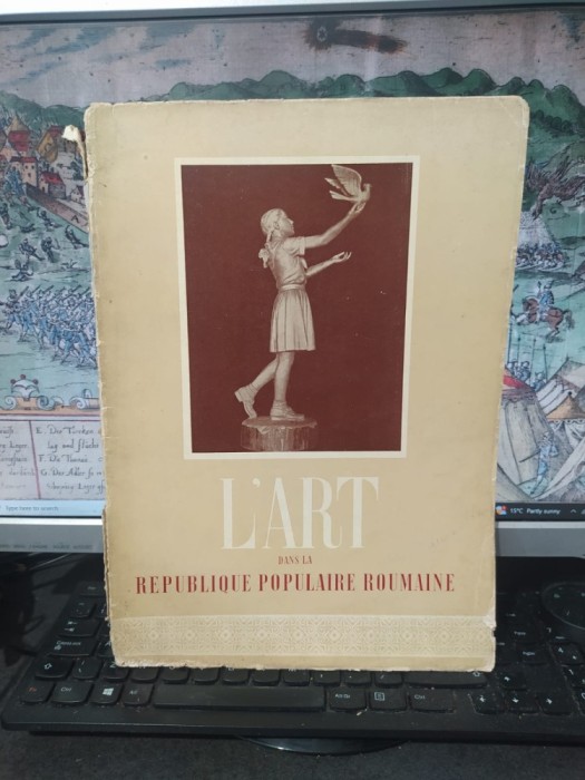 L&#039;Art dans la Republique Populaire Roumaine nr. 4 1952, autografiat Adina Nanu, I.L. Caragiale, sculptură I.V. Stalin, 226