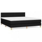 Cumpara ieftin Pat box spring cu saltea, negru, 180x200 cm, catifea