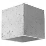 Lampă De Perete Quad Gri Beton 1 Bec Pătrat Industrial De Interior