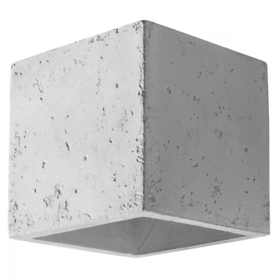 Lampă De Perete Quad Gri Beton 1 Bec Pătrat Industrial De Interior foto