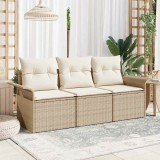 VidaXL Set de canapele pentru grădină 3 pcs Bej 196 x 62 x 85cm