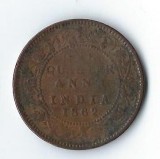 Moneda one quarter anna 1862 - India