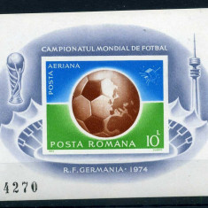 ROMANIA 1974 LP 853 SPORT , FOTBAL , COLITA NESTAMPILATA