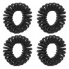 Set de Elastice pentru Par de Plastic Negru - 4 buc, CMCLASS