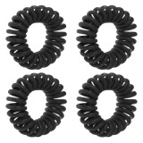 Set de Elastice pentru Par de Plastic Negru - 4 buc, CMCLASS