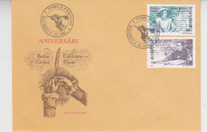 C12 - FDC Romania - Aniversari - Personalitati - LP1486 - 1999