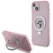 Husa pentru iPhone 15 Plus / iPhone 14 Plus - Karl Lagerfeld Hardcase Ring Stand MagSafe (KLHMP15MHMRSKCP) - Pink Karl&amp;Choupette
