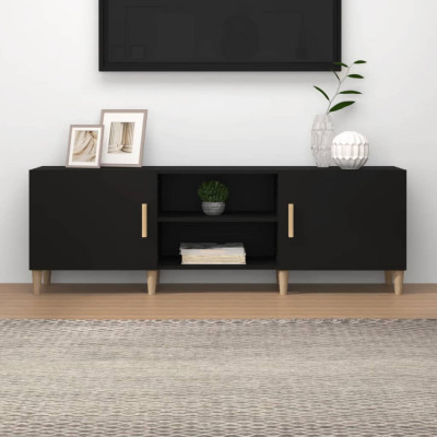 Comodă TV, negru, 150x30x50 cm, lemn compozit foto