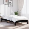 VidaXL Cadru de pat, negru, 90x190 cm, single, lemn masiv de pin