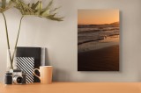 Tablou Canvas Apus Auriu pe Țermul Mării - Peisaj Ocean și Orizont, 26 x 39 cm, CMCLASS