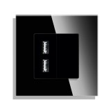 Cumpara ieftin Priza USB Luxion Negru Rama Sticla, Design Elegant, Protectie Copii