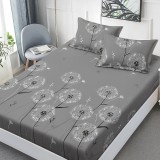 Husa de pat Finet + 2 fete de perna, pentru saltea de 160x200 cm, Papadii gri Relax KipRoom