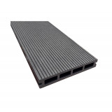 Placa deck terasa WPC 3D, tip pardoseala/dusumea WPC, 150x25 mm, gri antracit linii periat