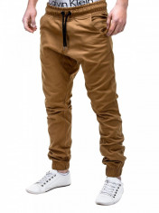 Pantaloni pentru barbati, camel, casual, cu banda jos, siret - P205 foto