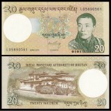 Bancnota Bhutan 20 Ngultrum 2013 P-30b UNC Necirculata | Colectie Asia
