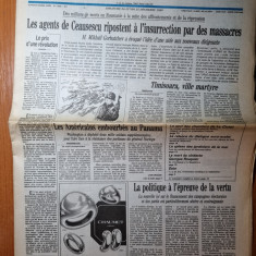 ziarul francez "le monde" 25 decembrie 1989-articol si foto revolutia romana