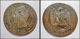 5214a-Moneda veche 5 Centimes Napoleon3 1854 Empire Francaise. Bronz, 2.5 cm.