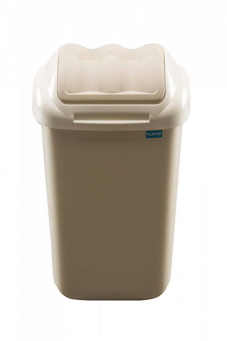 Cos Plastic Cu Capac Batant, Pentru Reciclare Selectiva, Capacitate 50l, Plafor Fala - Cappuccino