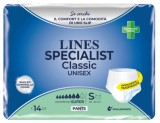 Scutece pentru adulti tip chilot Lines Specialist Classic Super, 7 picaturi, marimea S, 14 bucati, unisex