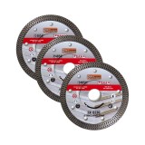 Cumpara ieftin Disc diamantat turbo subtire, placi ceramice, taiere umeda si uscata, set 3 buc, 115 mm/22.23 mm, Richmann Exclusive